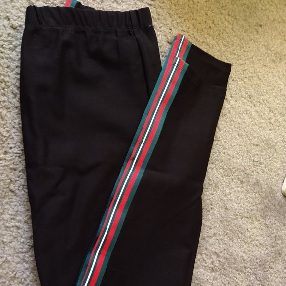 june & hudson Pants - JUNE HUDSON RAYON/SPANDEX PANTS WITH STRIPE ON LEG
